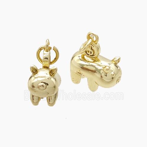 Copper Pig Pendant Gold Plated