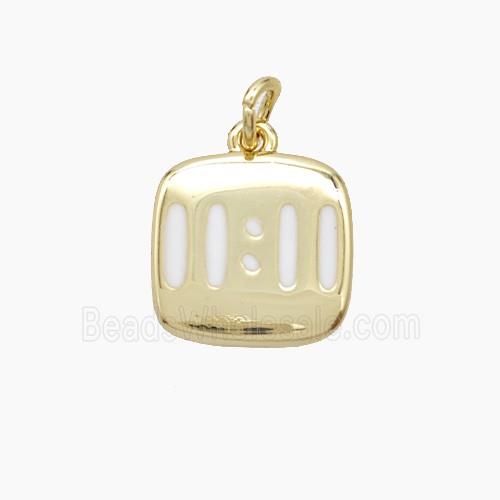 Copper Numbers Pendant Double Eleven 11 White Enamel Gold Plated