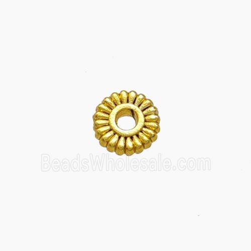 Zinc Alloy Rondelle Spacer Beads Gold Plated