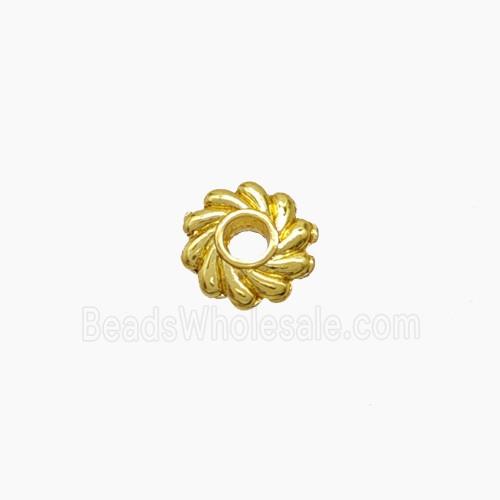 Zinc Alloy Rondelle Spacer Beads Gold Plated