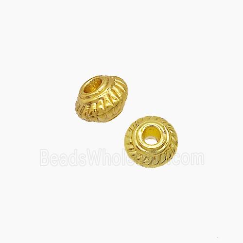 Zinc Alloy Rondelle Spacer Beads Gold Plated