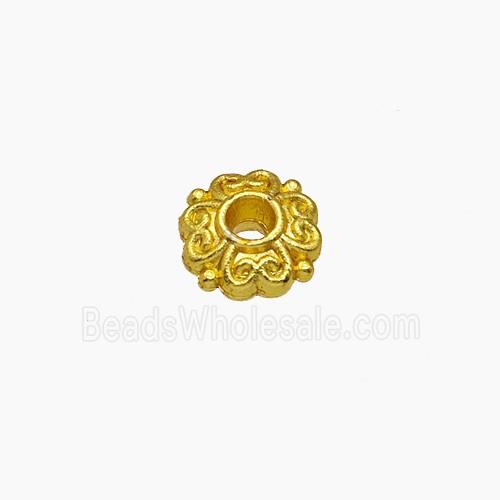 Zinc Alloy Rondelle Spacer Beads Gold Plated