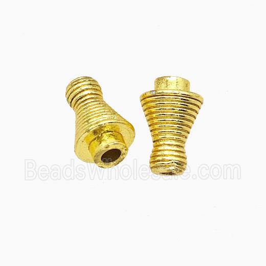 Tibetan Style Copper Prayer Wheel Beads Gold Plated