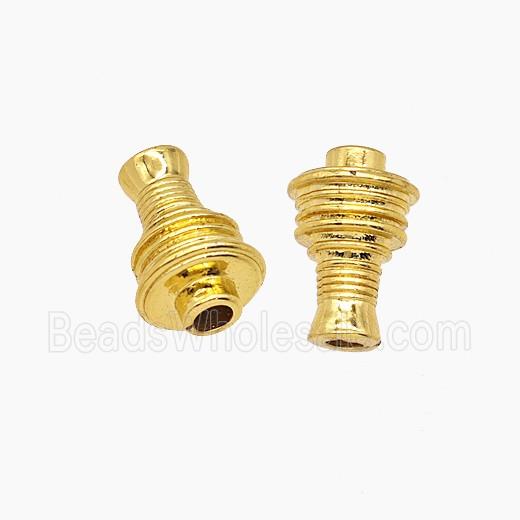 Tibetan Style Copper Prayer Wheel Beads Gold Plated