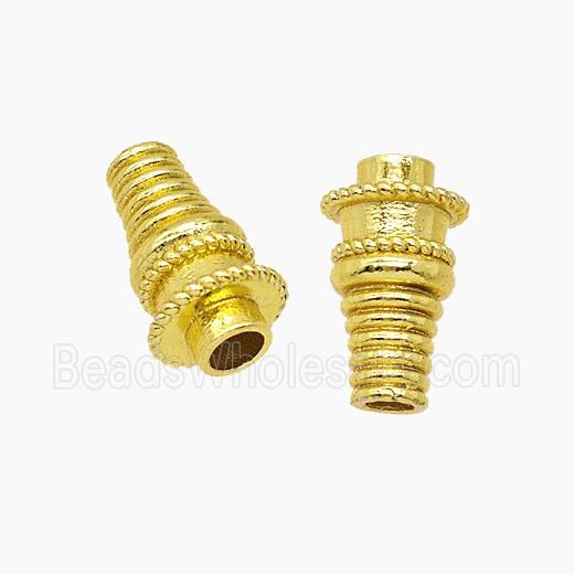 Tibetan Style Copper Prayer Wheel Beads Gold Plated