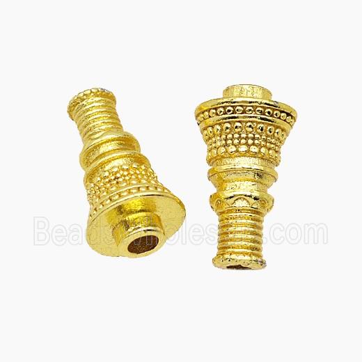 Tibetan Style Copper Prayer Wheel Beads Gold Plated