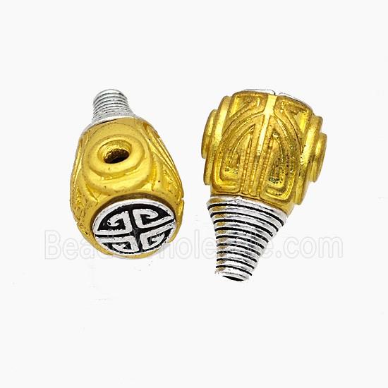 Tibetan Style Copper Guru Beads Antique Silver Gold