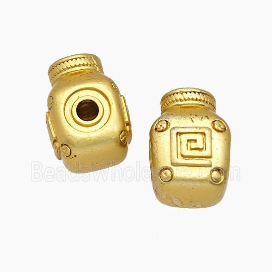Tibetan Style Copper Guru Beads Gold Plated