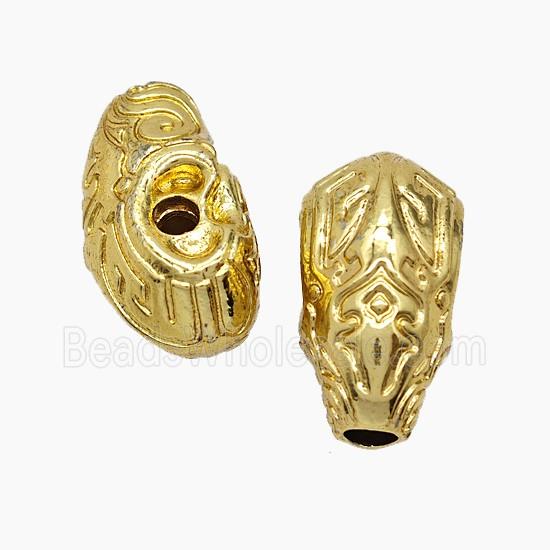 Tibetan Style Copper Guru Beads Gold Plated