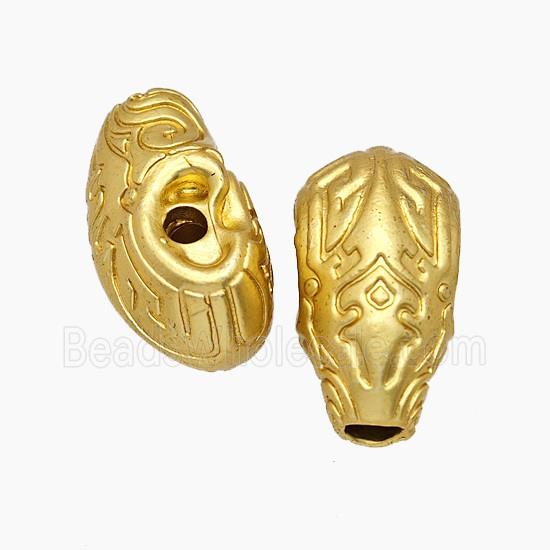 Tibetan Style Copper Guru Beads Gold Plated