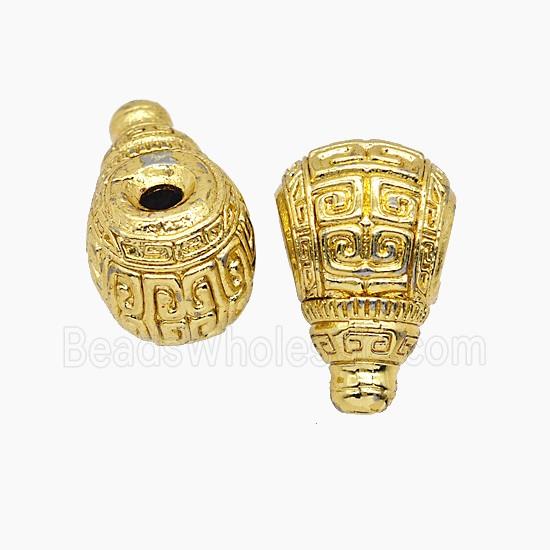 Tibetan Style Copper Guru Beads Gold Plated