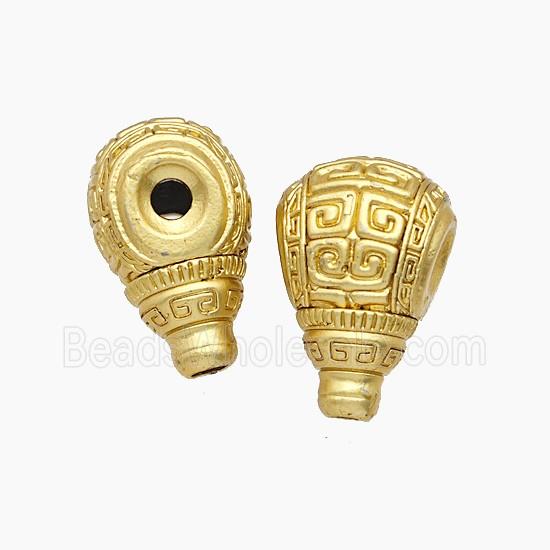 Tibetan Style Copper Guru Beads Gold Plated