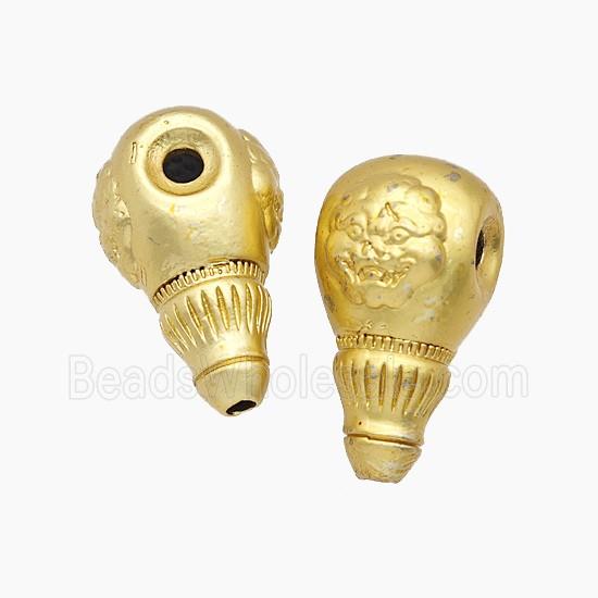 Tibetan Style Copper Guru Beads Gold Plated