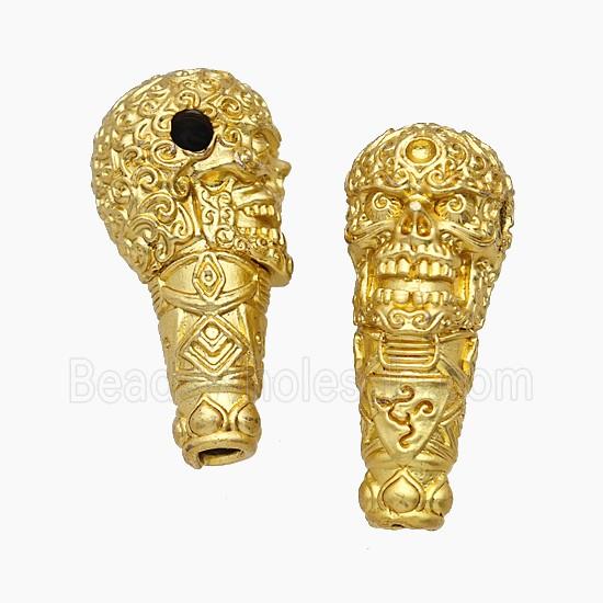 Copper Guru Beads Skull Gold Plated
