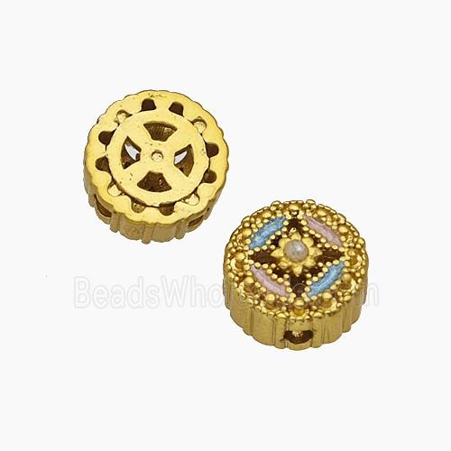 Copper Button Beads Painted Gold Plated