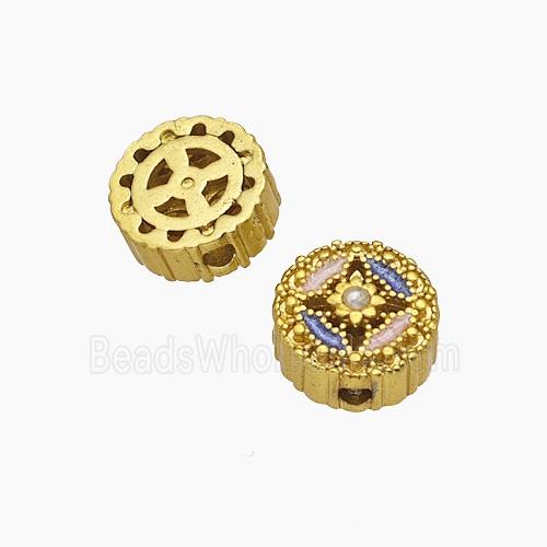 Copper Button Beads Painted Gold Plated