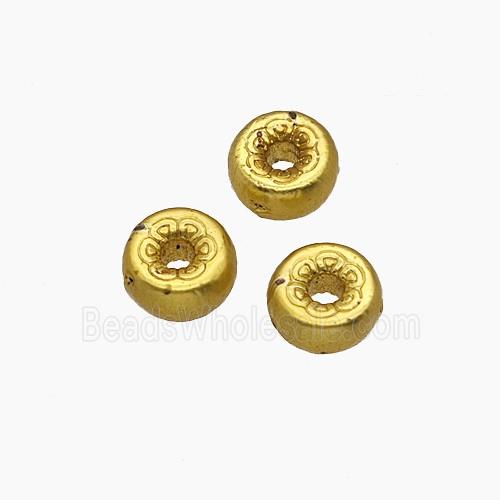 Copper Rondelle Beads Gold Plated