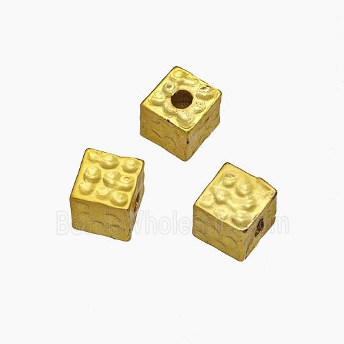 Copper Cube Beads Gold Plated