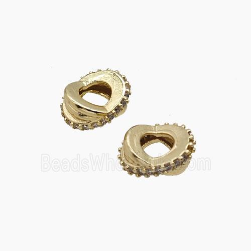Copper Beads Pave Zirconia Gold Plated