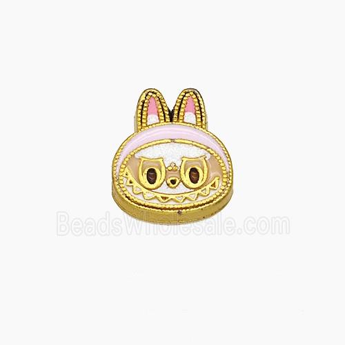 Copper Rabbit Beads Enamel Gold Plated