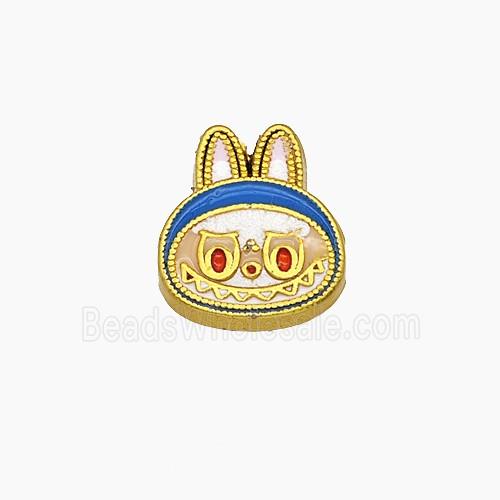 Copper Rabbit Beads Enamel Gold Plated