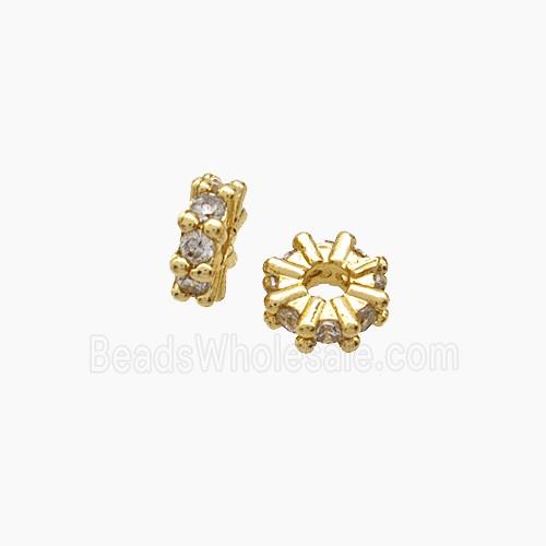 Copper Bead Pave Zircon, Silver Plated