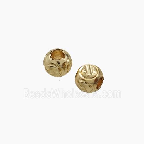 Copper Round Beads Gold Plated