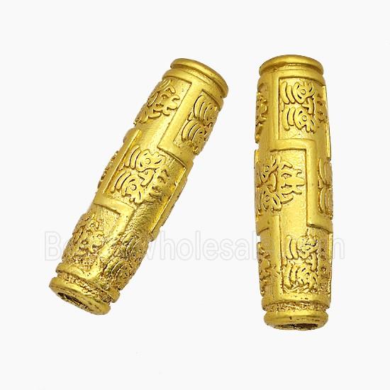 Copper Rice Beads Large Hole Gold Plated