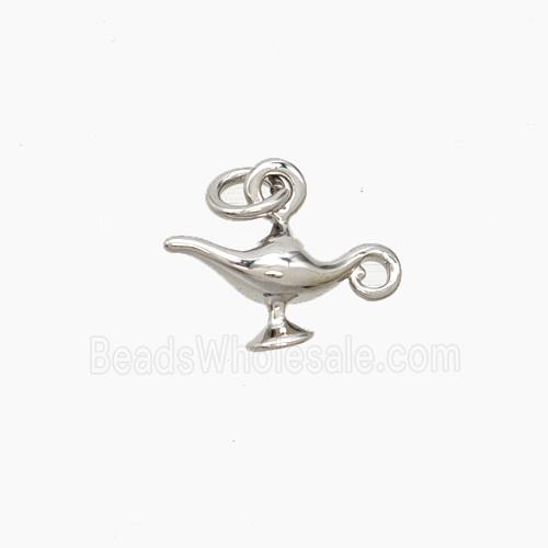 Aladdins Magic Lamp Charms Copper Pendant Platinum Plated