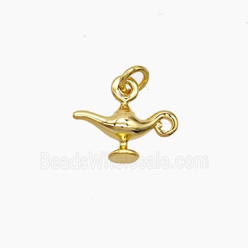 Aladdins Magic Lamp Charms Copper Pendant Gold Plated