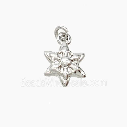 Copper Star Pendant Platinum Plated