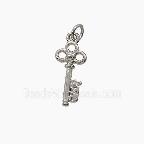 Copper Key Pendant Platinum Plated