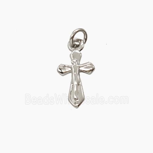 Copper Crucifix Cross Pendant Platinum Plated