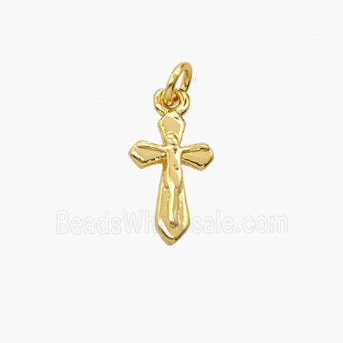Copper Crucifix Cross Pendant Gold Plated