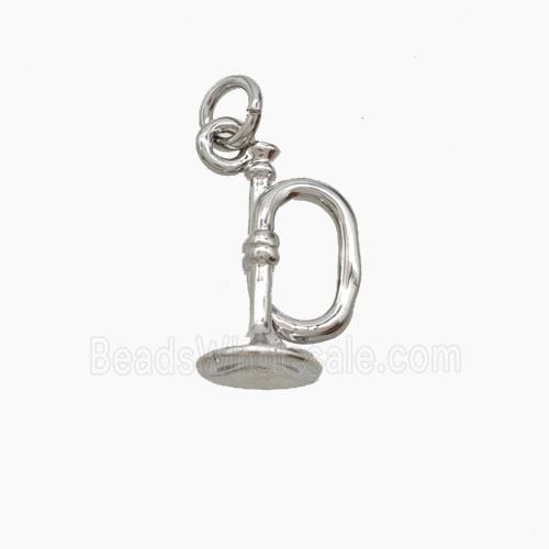 Copper Bugle Pendant Musical Platinum Plated