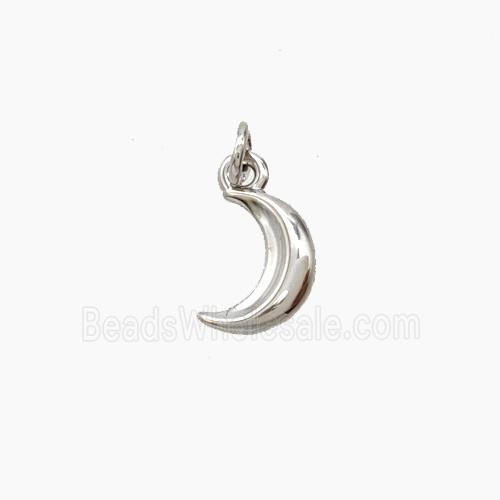 Copper Moon Pendant Platinum Plated