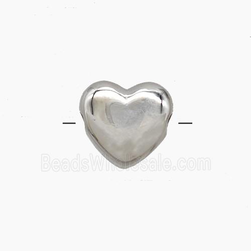 Copper Heart Beads Platinum Plated