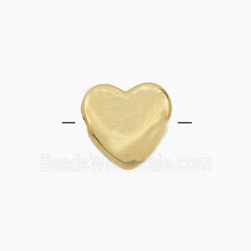 Copper Heart Beads Gold Plated