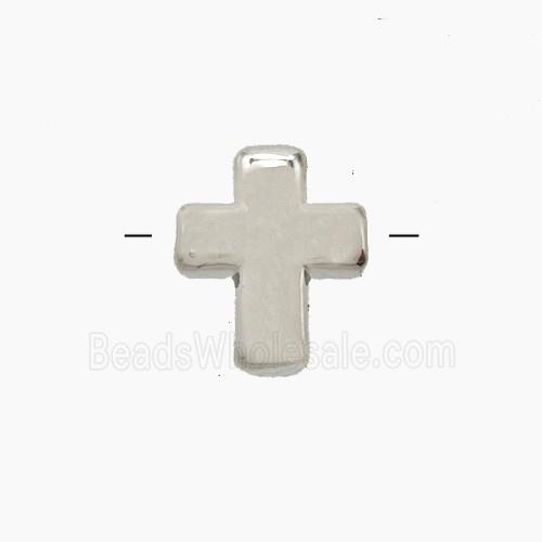 Copper Cross Beads Platinum Plated