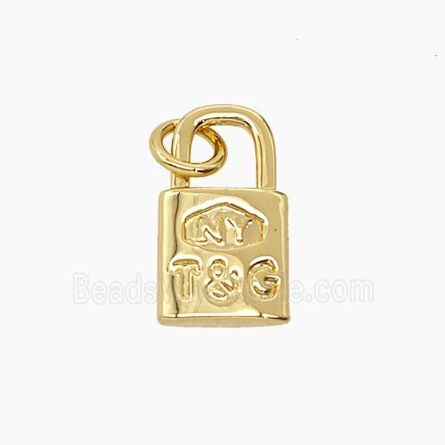 Copper Lock Pendant Gold Plated