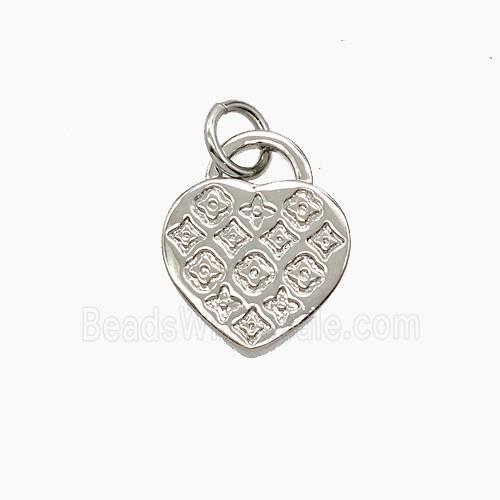 Copper Heart Pendant Platinum Plated