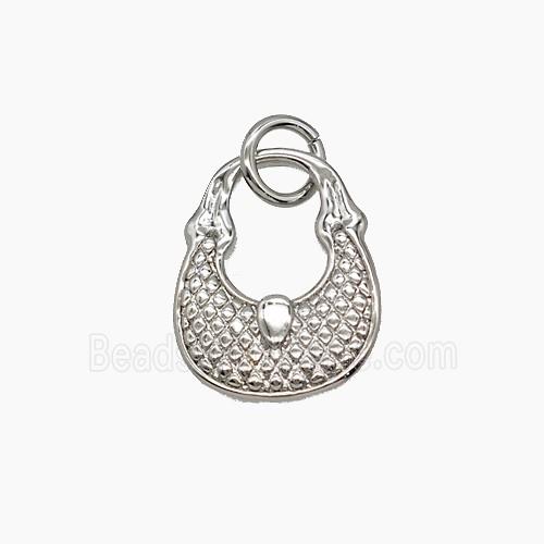 Copper HandBag Pendant Platinum Plated