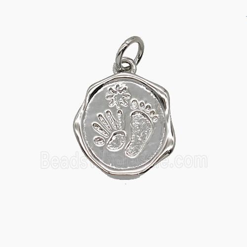 Copper Hand And Foot Pendant Sun Platinum Plated