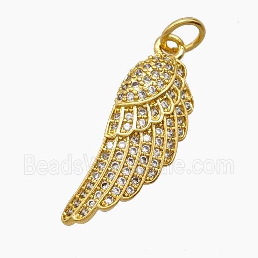 Copper Angelwings Pendant Pave Zirconia 18K Gold Plated