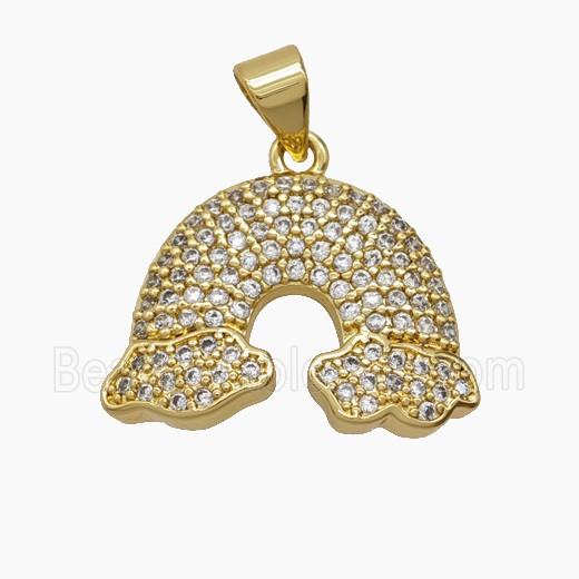 Copper Rainbow Pendant Pave Zirconia 18K Gold Plated