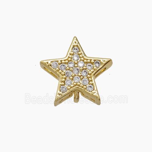Copper Star Pendant Pave Zirconia 18K Gold Plated