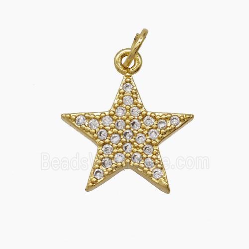 Copper Star Pendant Pave Zirconia 18K Gold Plated