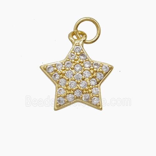 Copper Star Pendant Pave Zirconia 18K Gold Plated