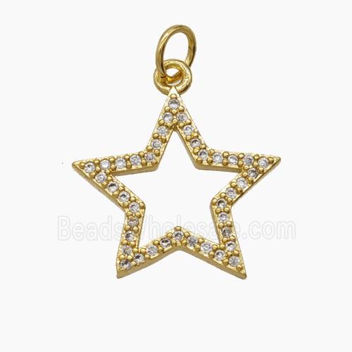 Copper Star Pendant Pave Zirconia 18K Gold Plated