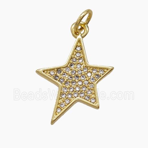 Copper Star Pendant Pave Zirconia 18K Gold Plated